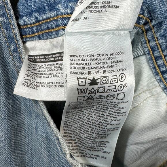 Levi's Vintage Denim Shortalls Large New NWT Light Wash Short Overalls Casual - Picture 8 of 10